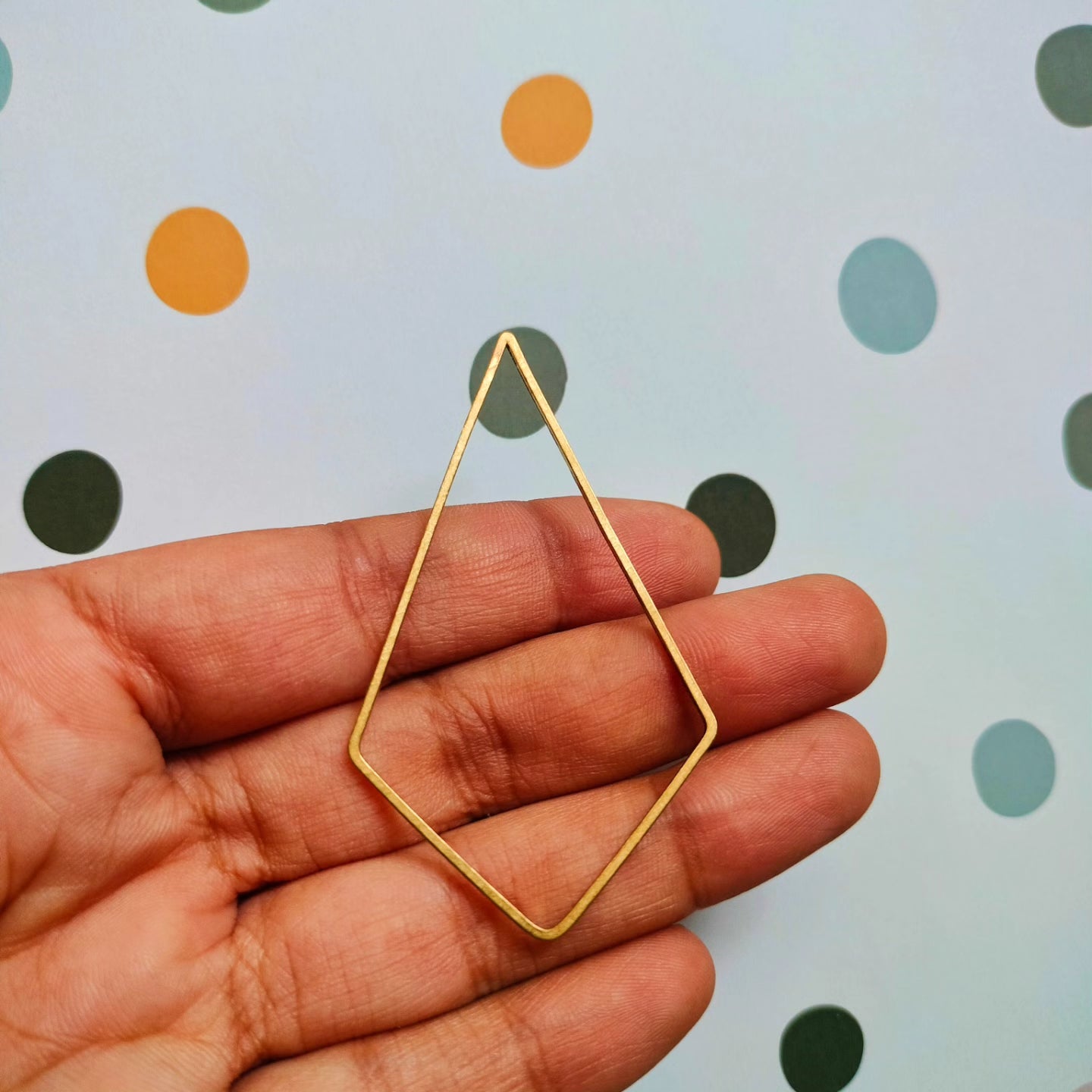 Rhombus Earring Charm | Resin brass charms