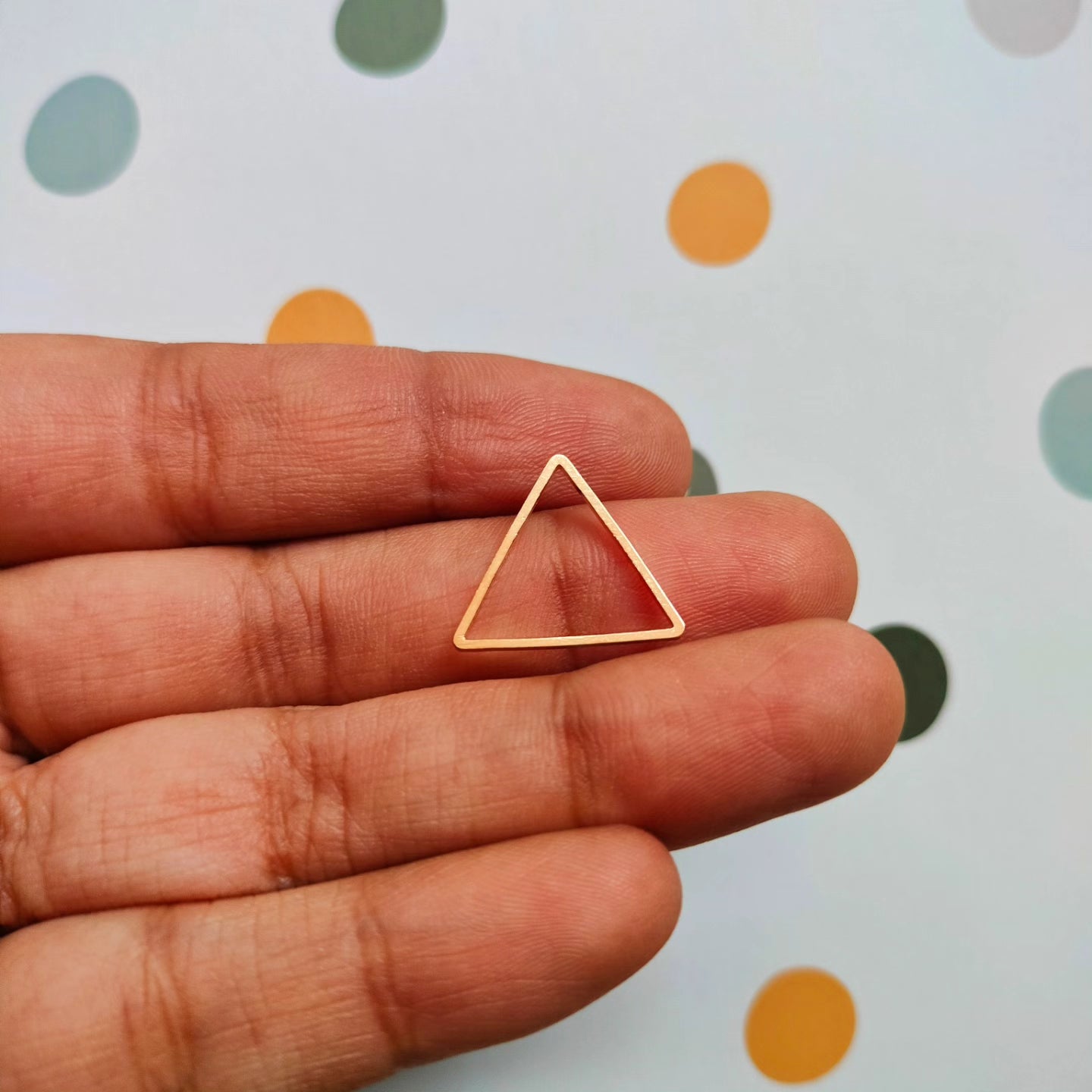 Triangle brass charm Resin earring findings – The Crimson Store