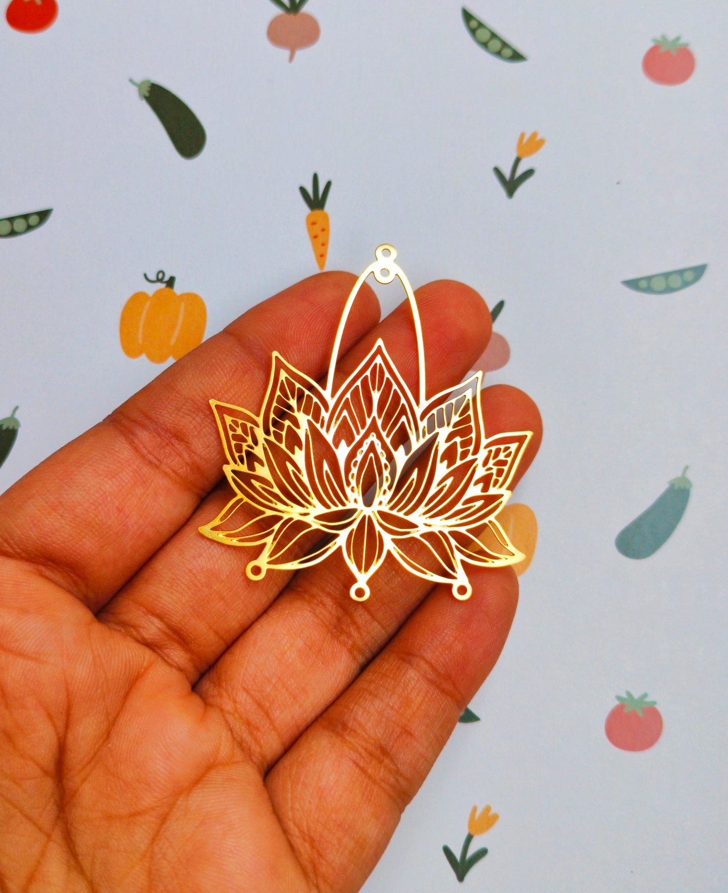 Brass Lotus Connector Charm