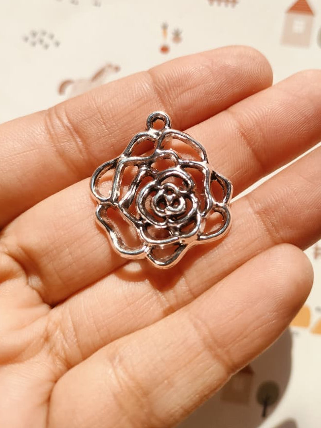 Rose Alloy Charm | 28*25 mm | Resin Alloy Jewelry Making | 1PC