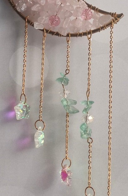 Pink Moon crystal suncatcher - Small