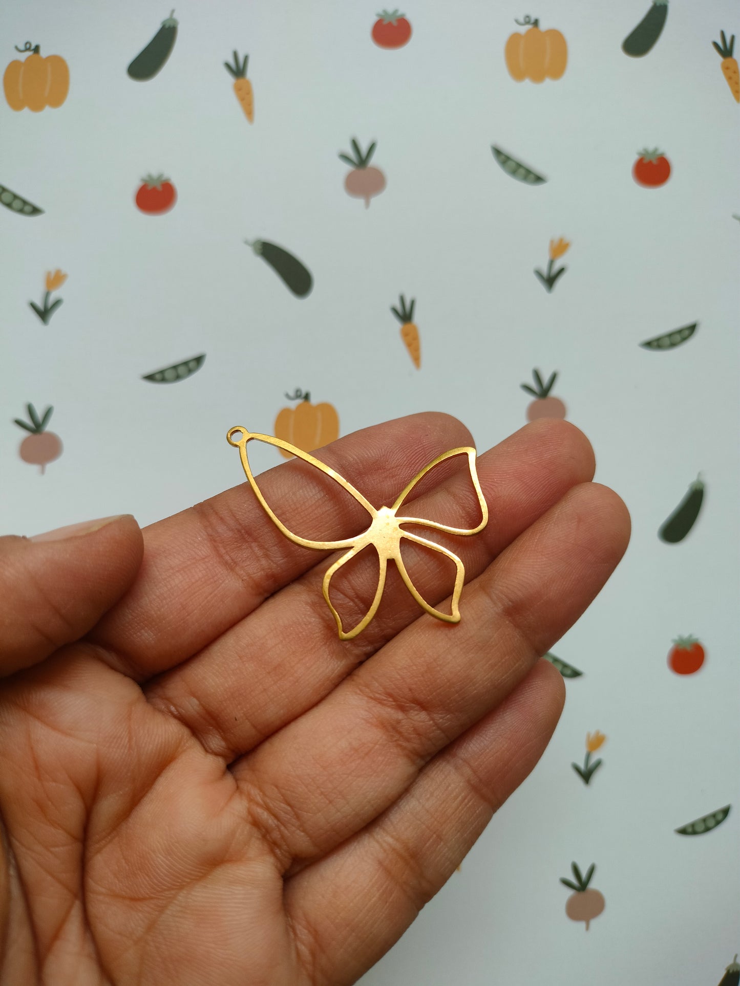 Hollow butterfly Brass Earring Charm