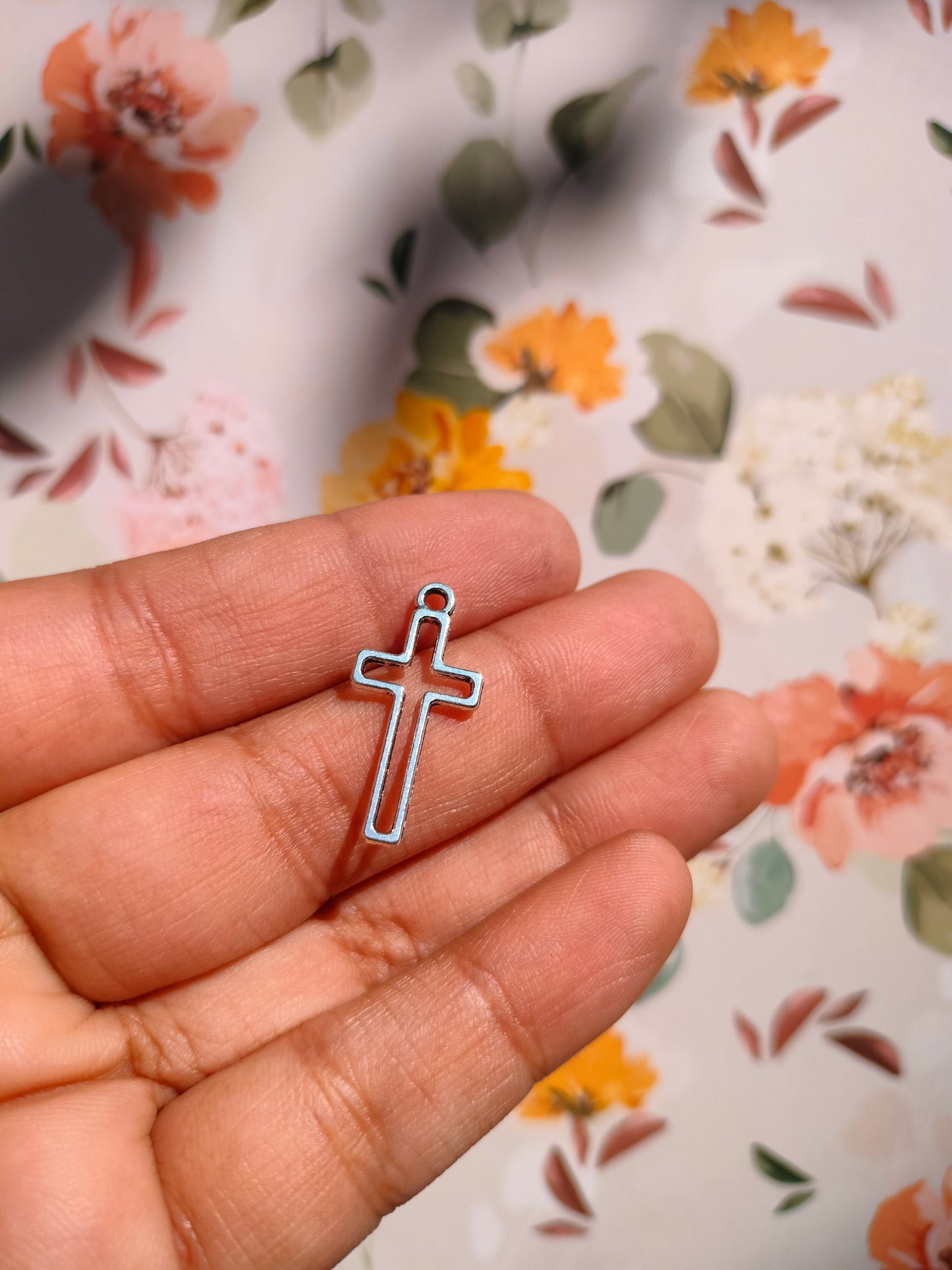 Cross Bezel | 23*11 mm |Pendant Charm| Resin Alloy Jewelry Making
