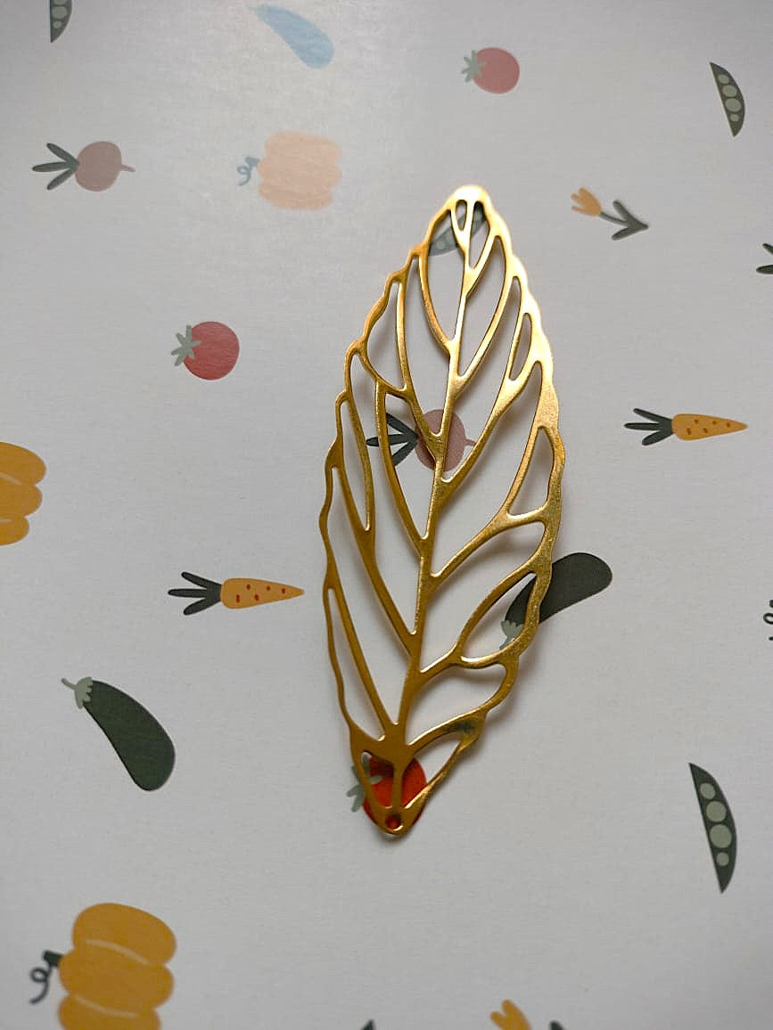 Leaf Brass charm