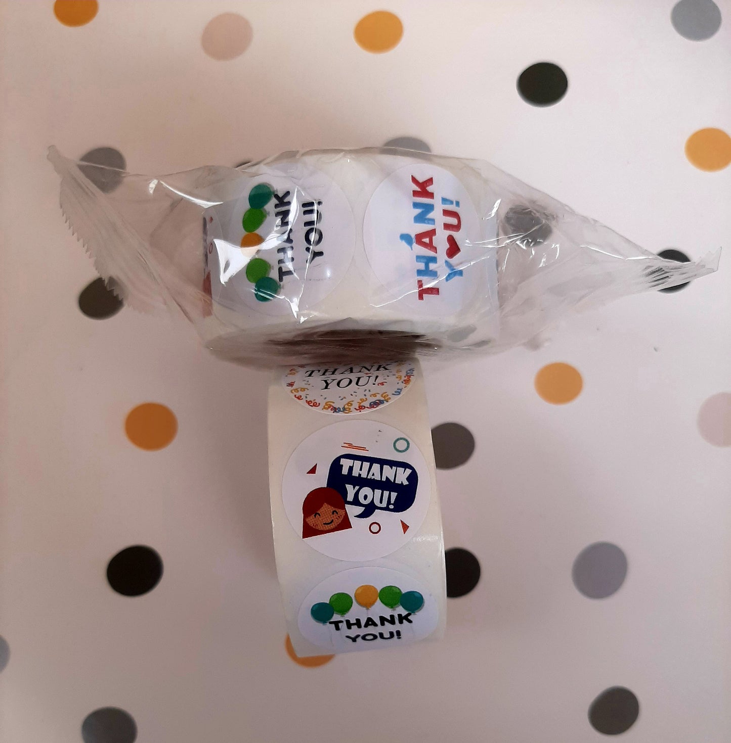 Thank you sticker MultiColor Round TY7- 1 inch