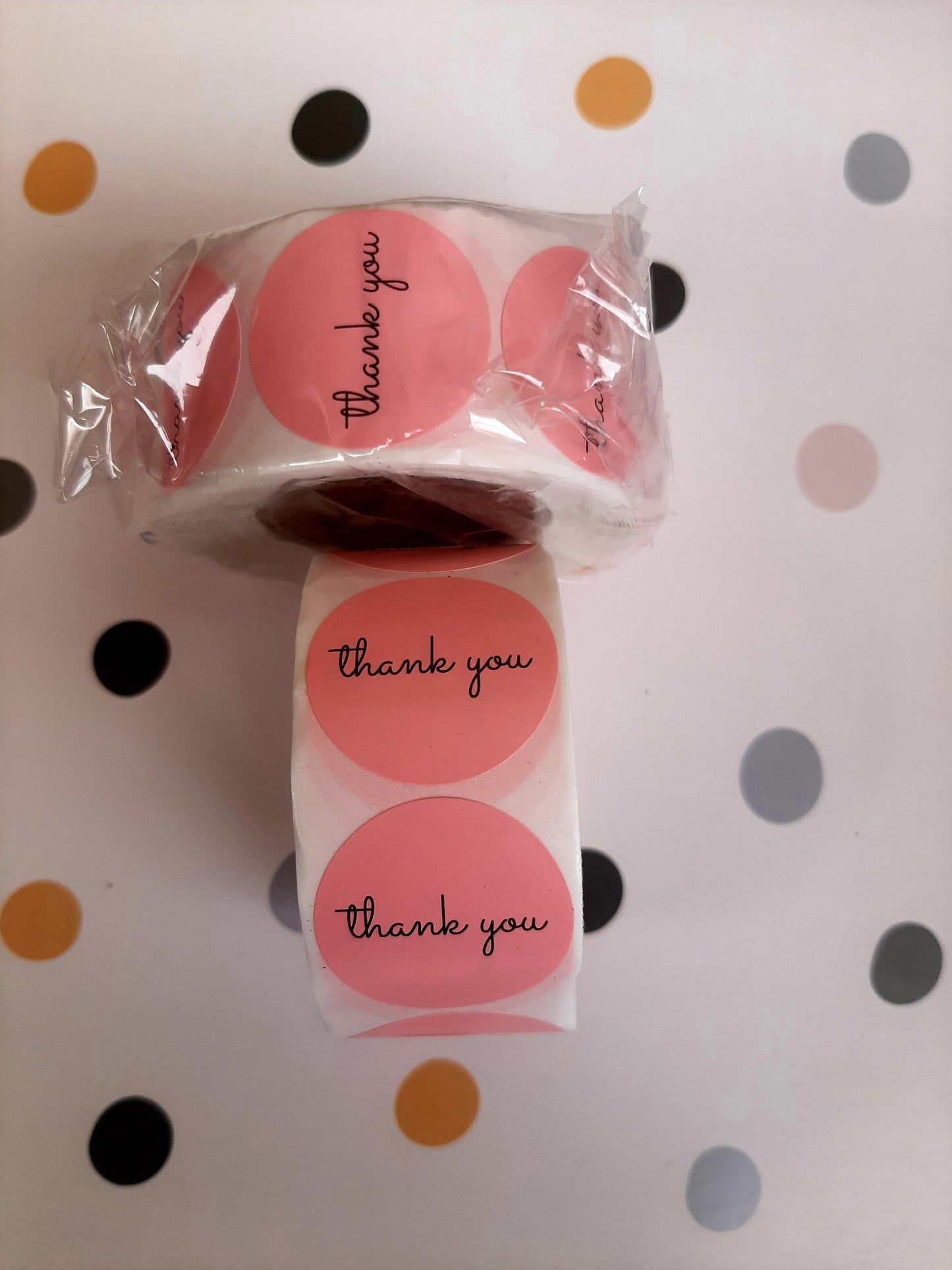 Thank you sticker Pink Round - 1 inch