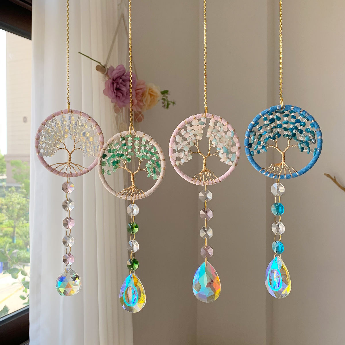 Tree of Life Dreamy Suncatcher - Green Aventurine
