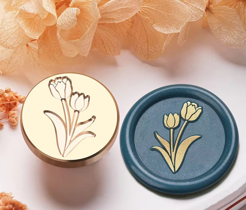Poppy Flower Plant Wax Seal Stamp - 25x25 mm