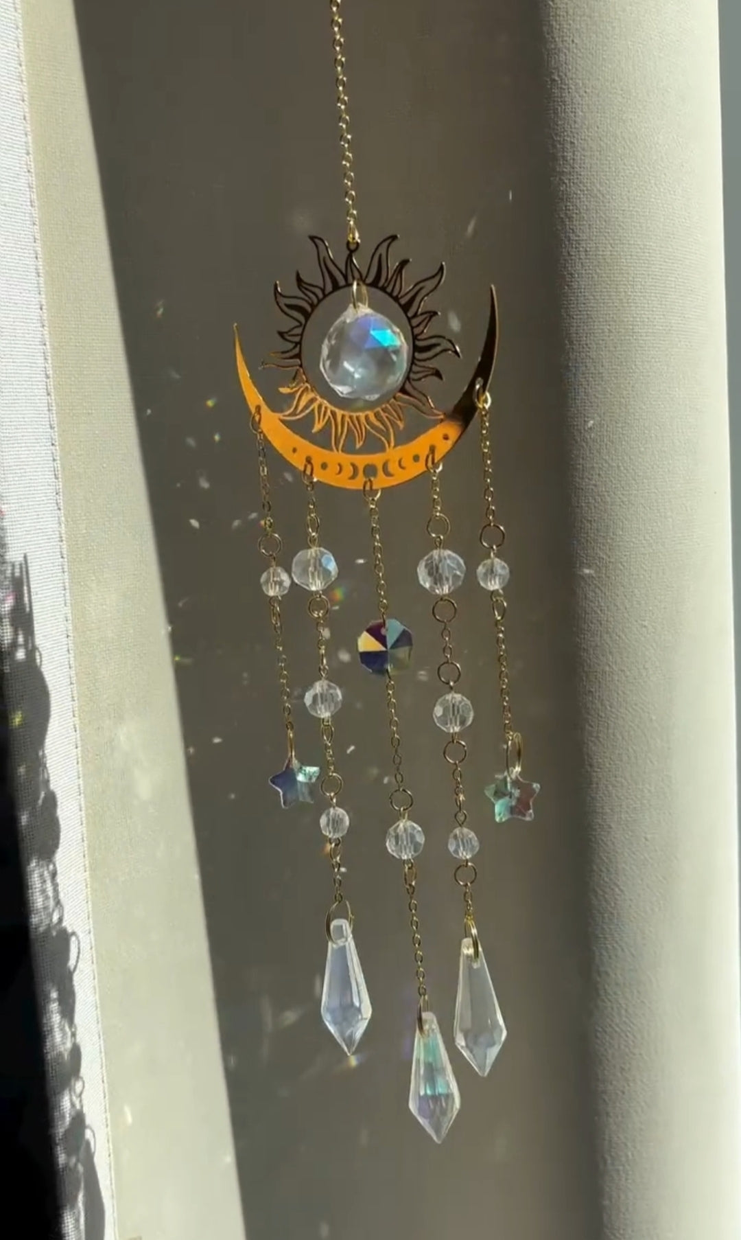 Sun charm suncatcher base frame Raw Brass