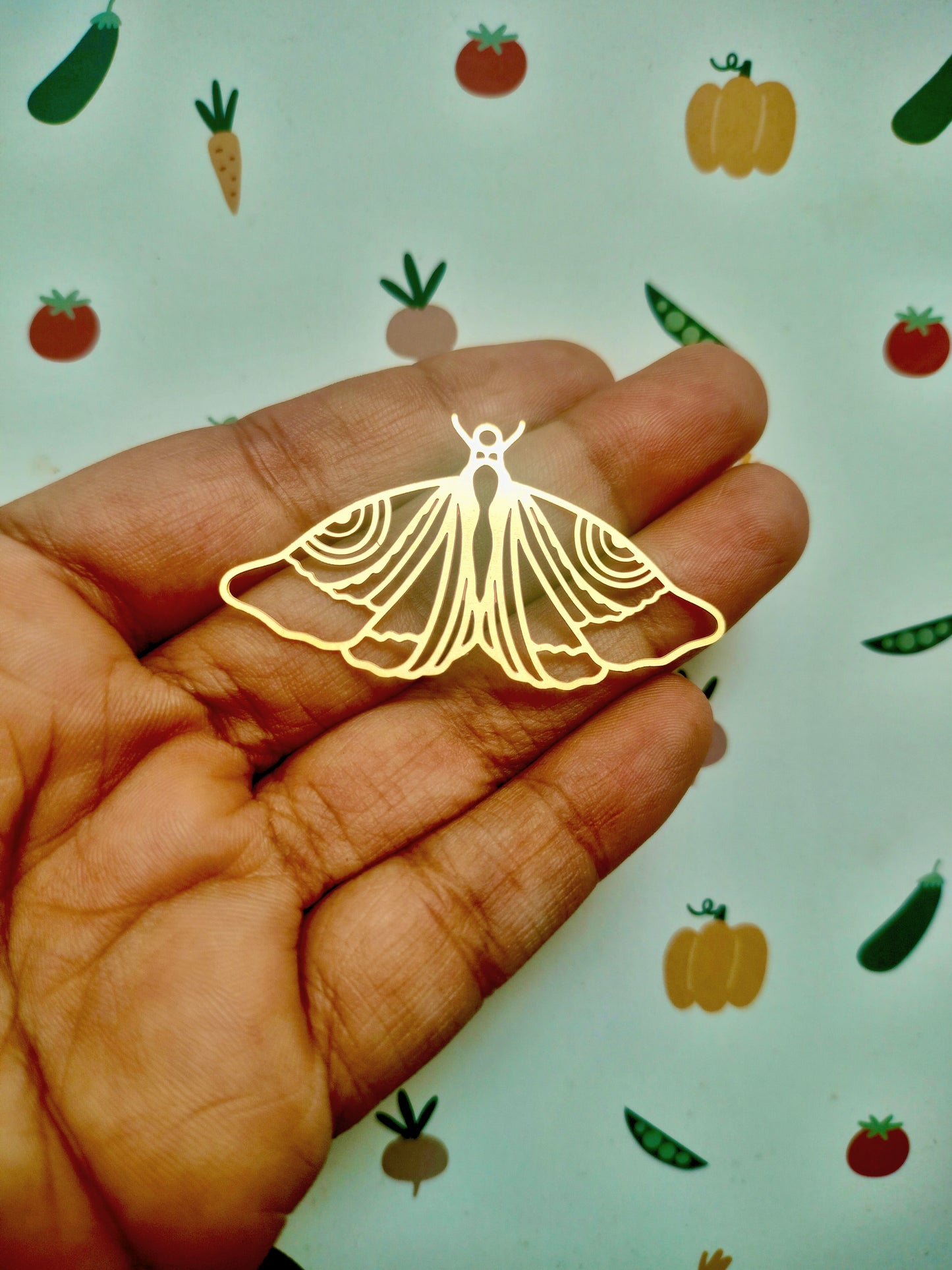 Filigree Luna Moth Brass Charm | Butterfly | Moth charm L