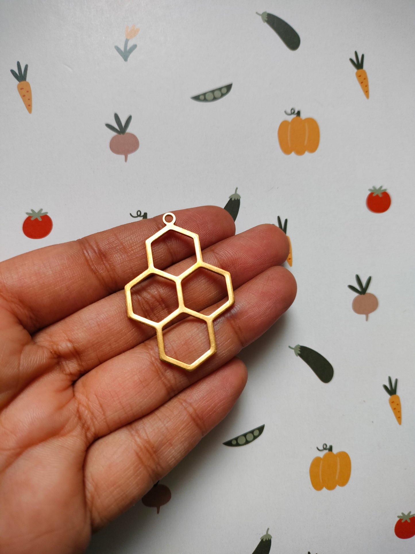 Honeycomb Brass Charm