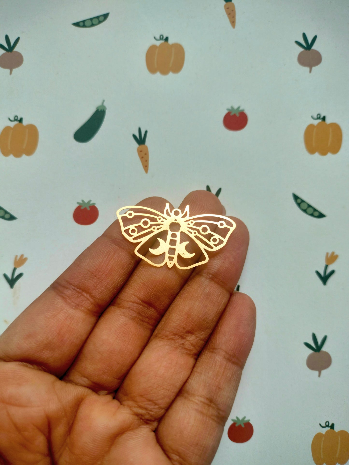 Filigree Luna Moth Brass Charm | Butterfly | Moth charm I