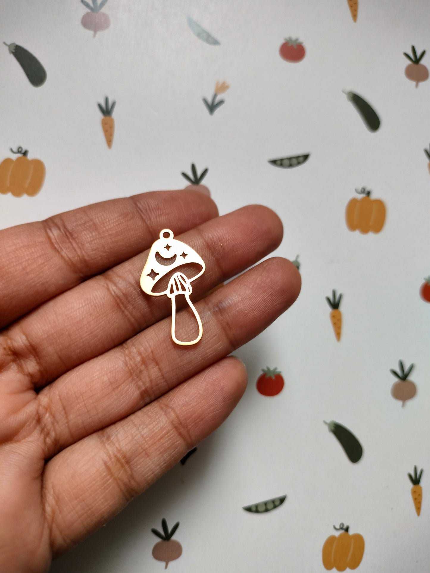 Mushroom Brass Charm