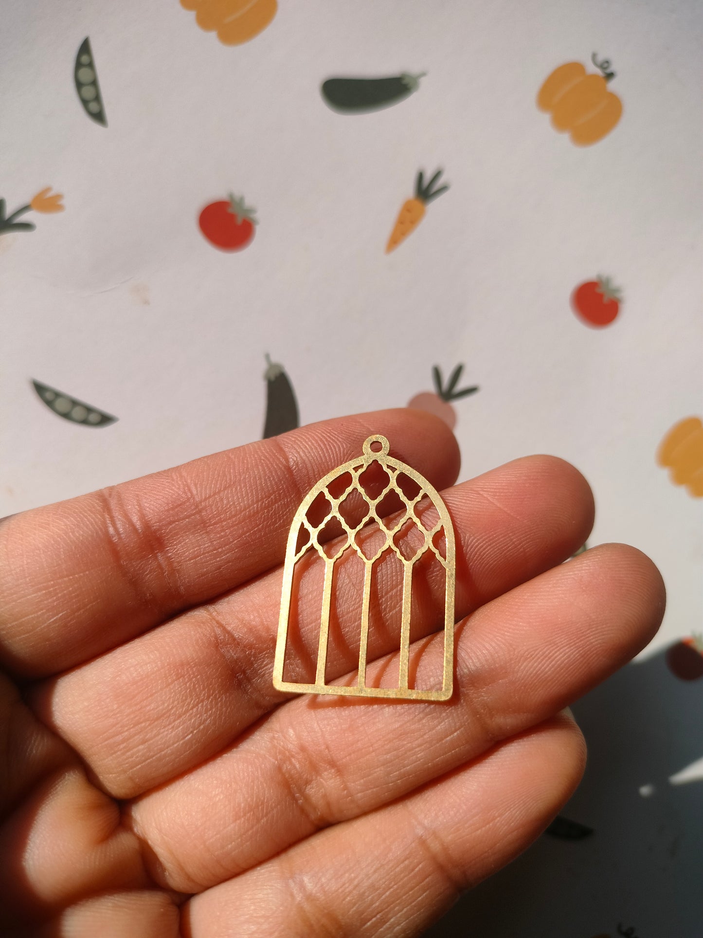 Domed Charm, Rhombus Lattice Arch Earring Charm, Hollow Bird Cage Earring, Domed Charms