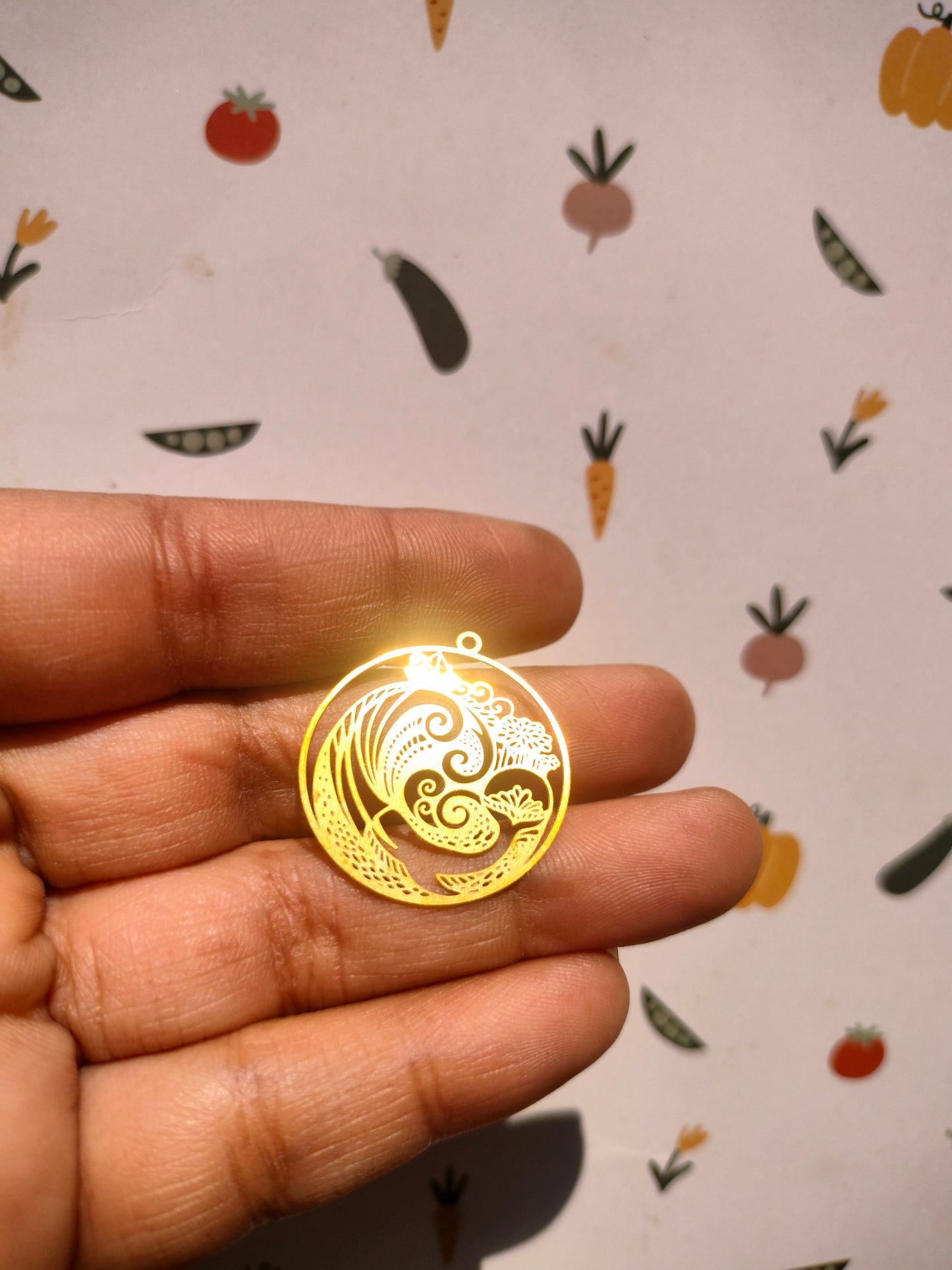 Pattern Earring, Round Waves Earring Charm, Bubbles Landscape Charm