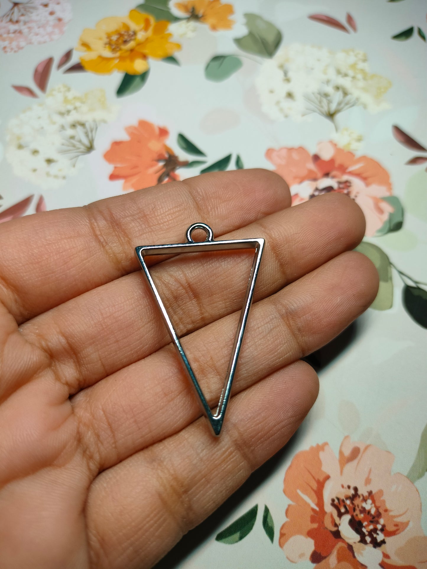 Triangle Bezel Silver |Pendant Charm| Resin Alloy Jewelry Making