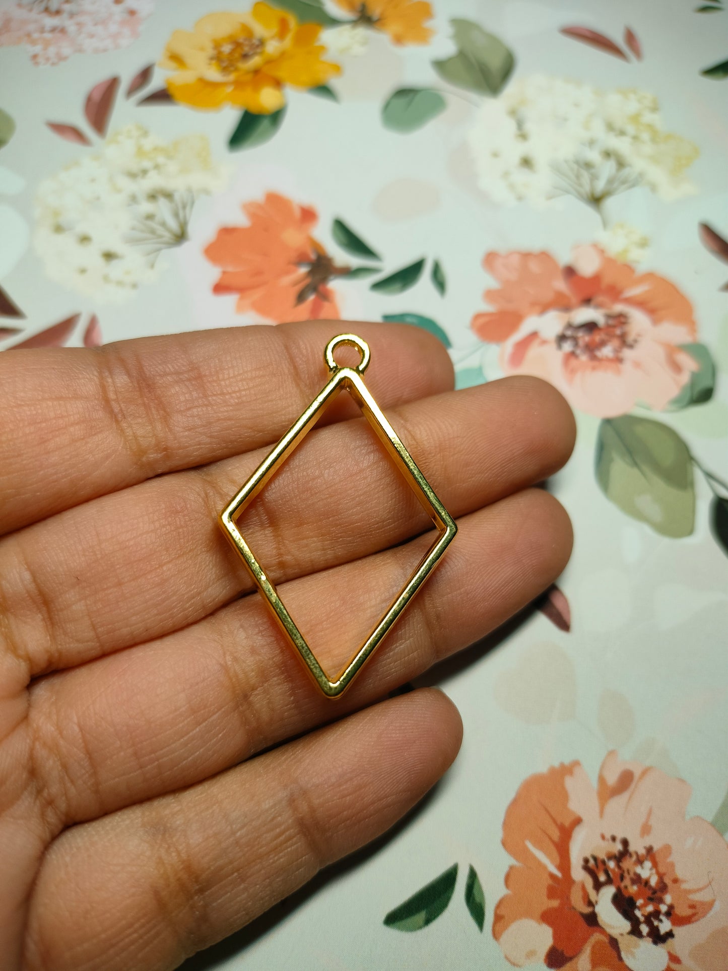 Diamond Bezel Gold |Pendant Charm| Resin Alloy Jewelry Making