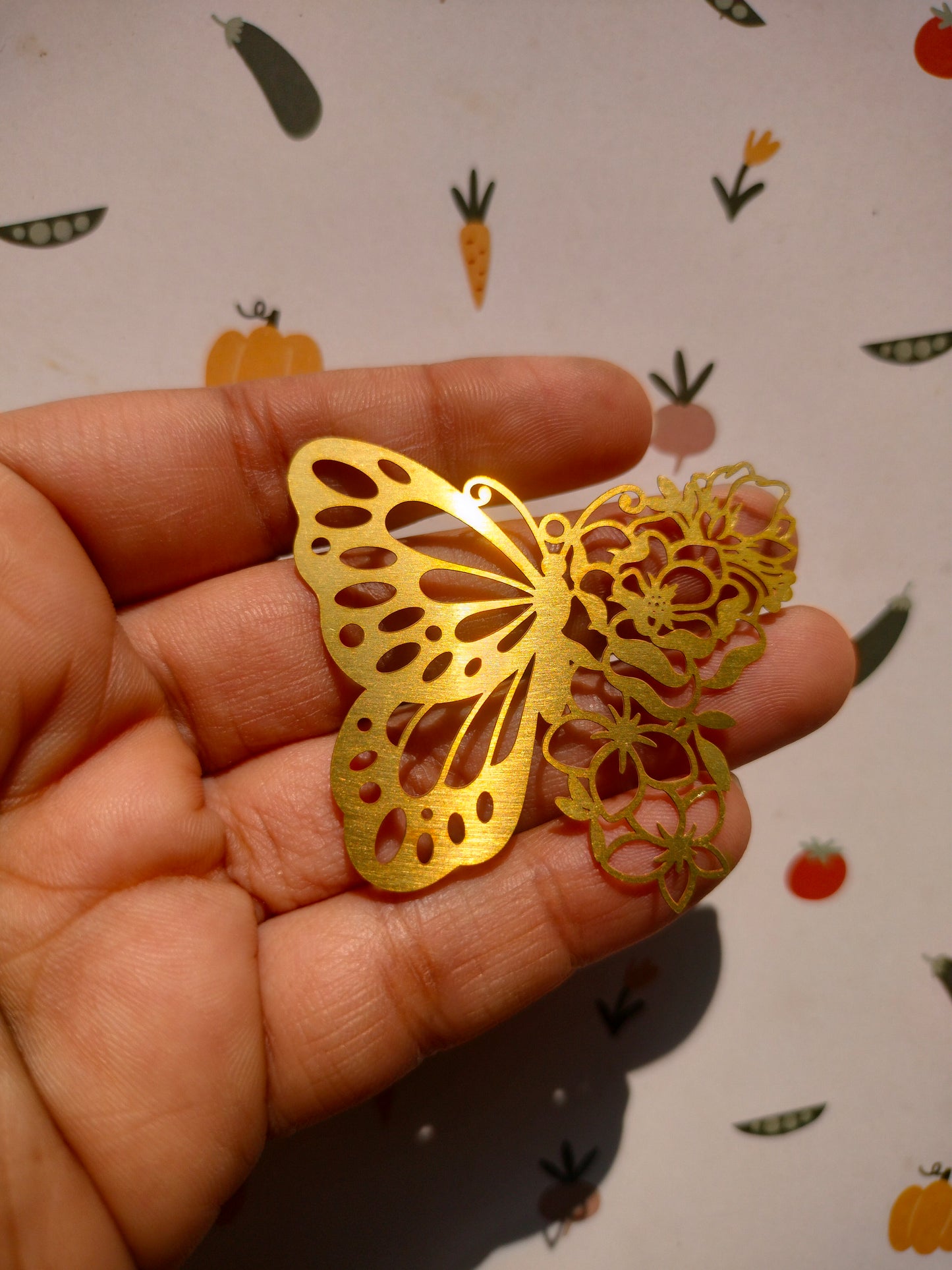Daisy Butterfly Lasercut Charms, Half Flower Half Wing Butterfly Hollow Cutout Charm