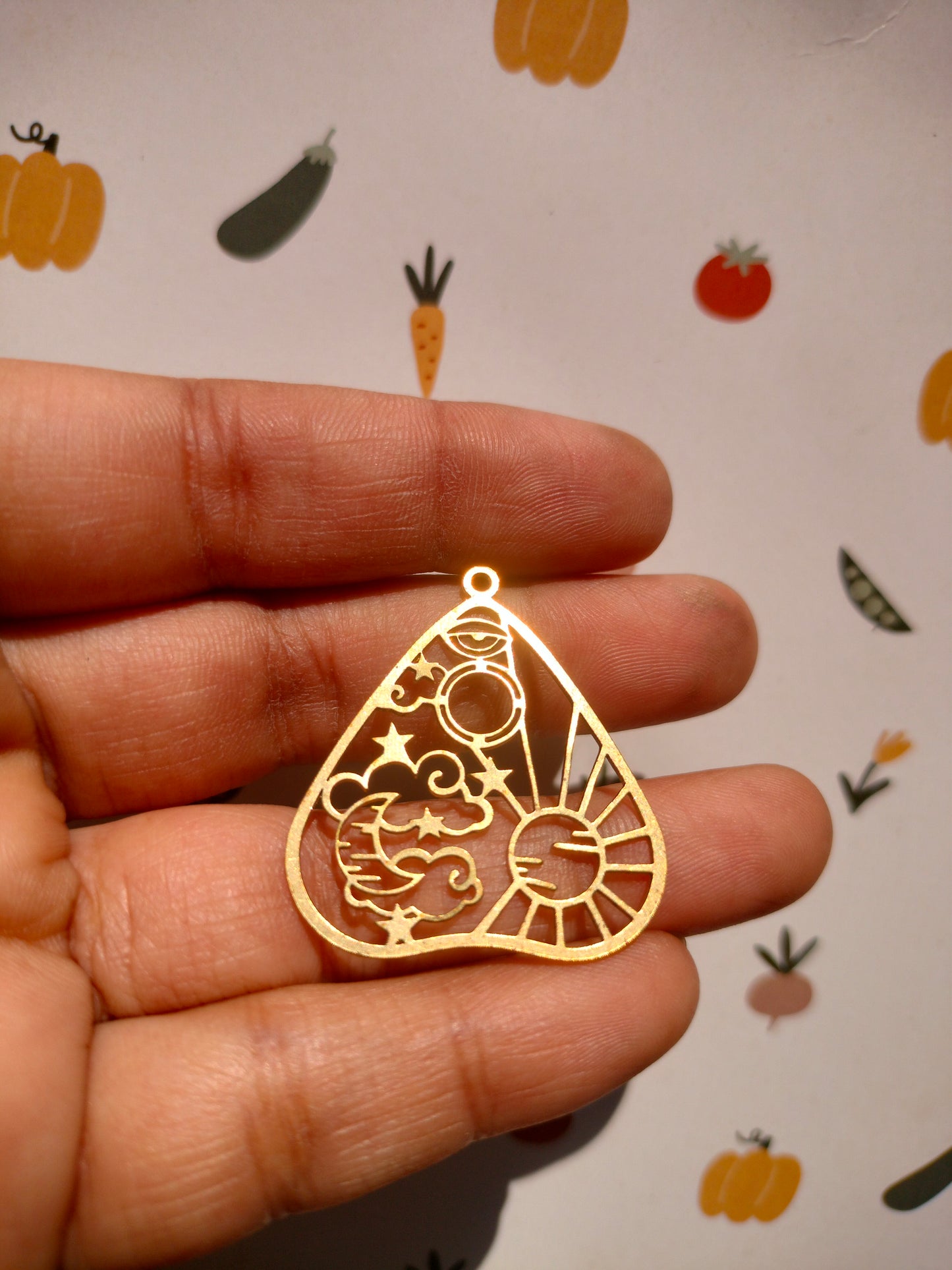 Heart Celestial Charm, Sun Moon Stars Eye Earring Charm, Hollow Cloud Charm