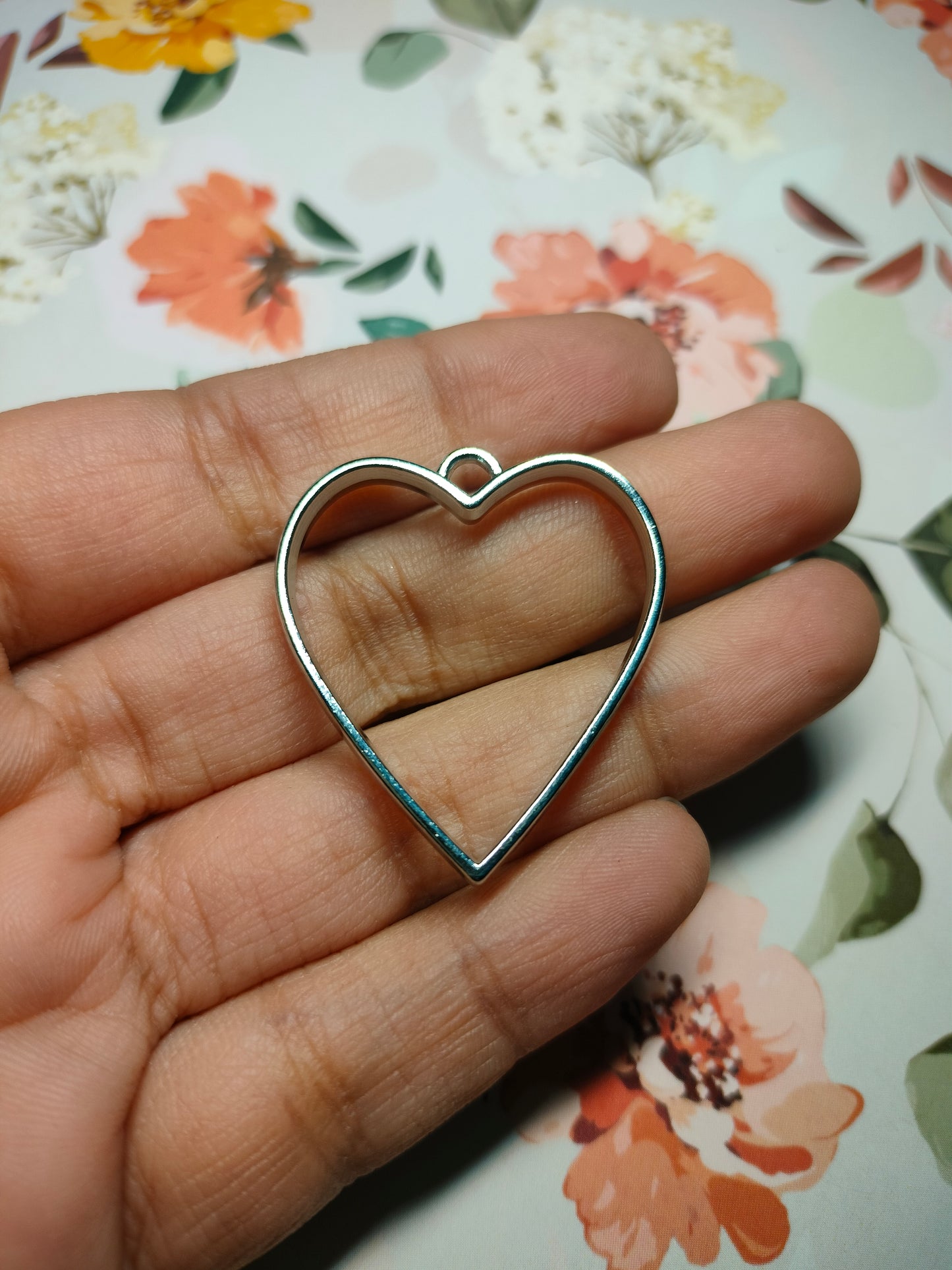 Heart Bezel Silver |Pendant Charm| Resin Alloy Jewelry Making