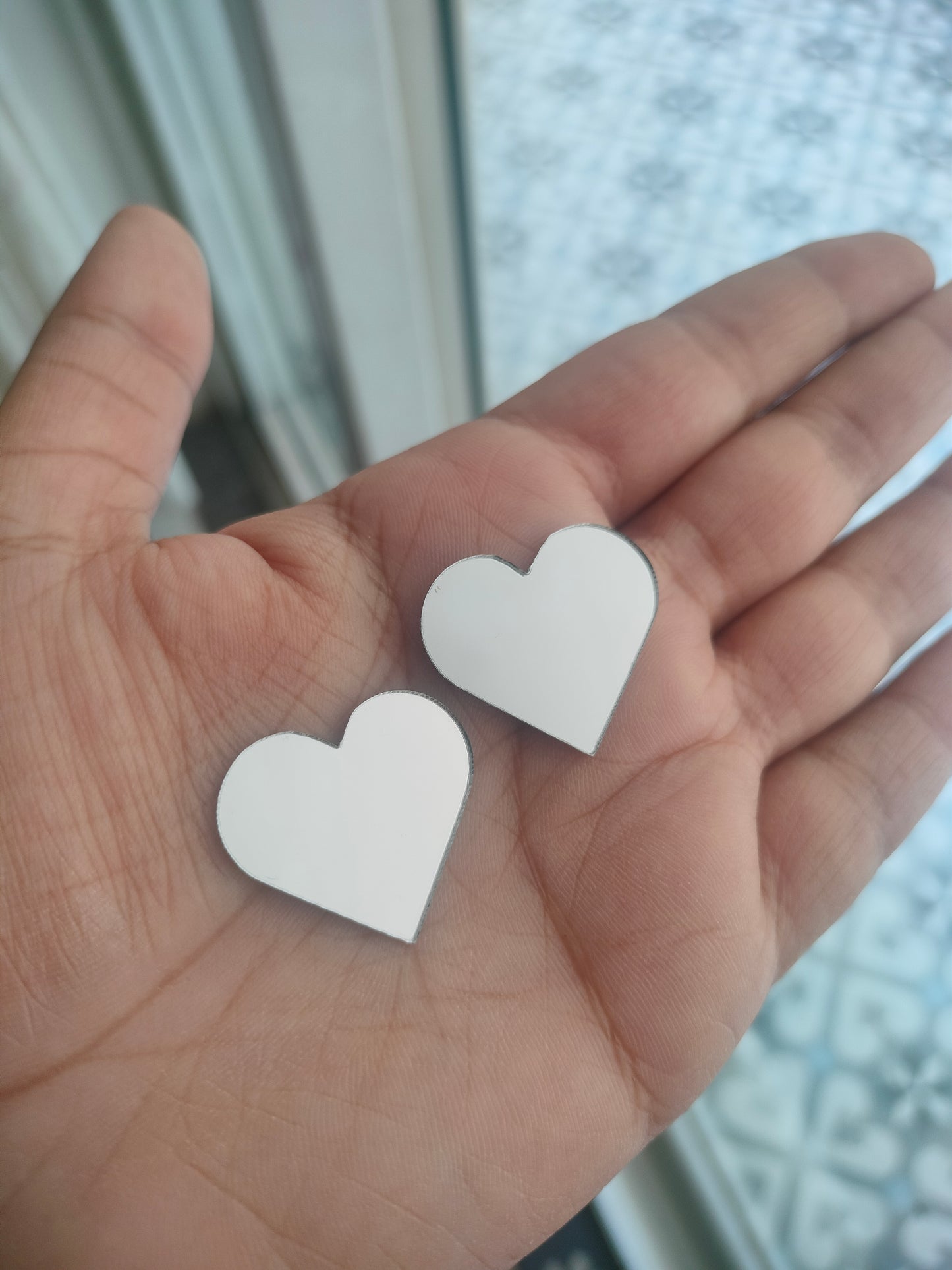 Heart Acrylic Mirror Cutout 25 mm (Set of 50 pc)