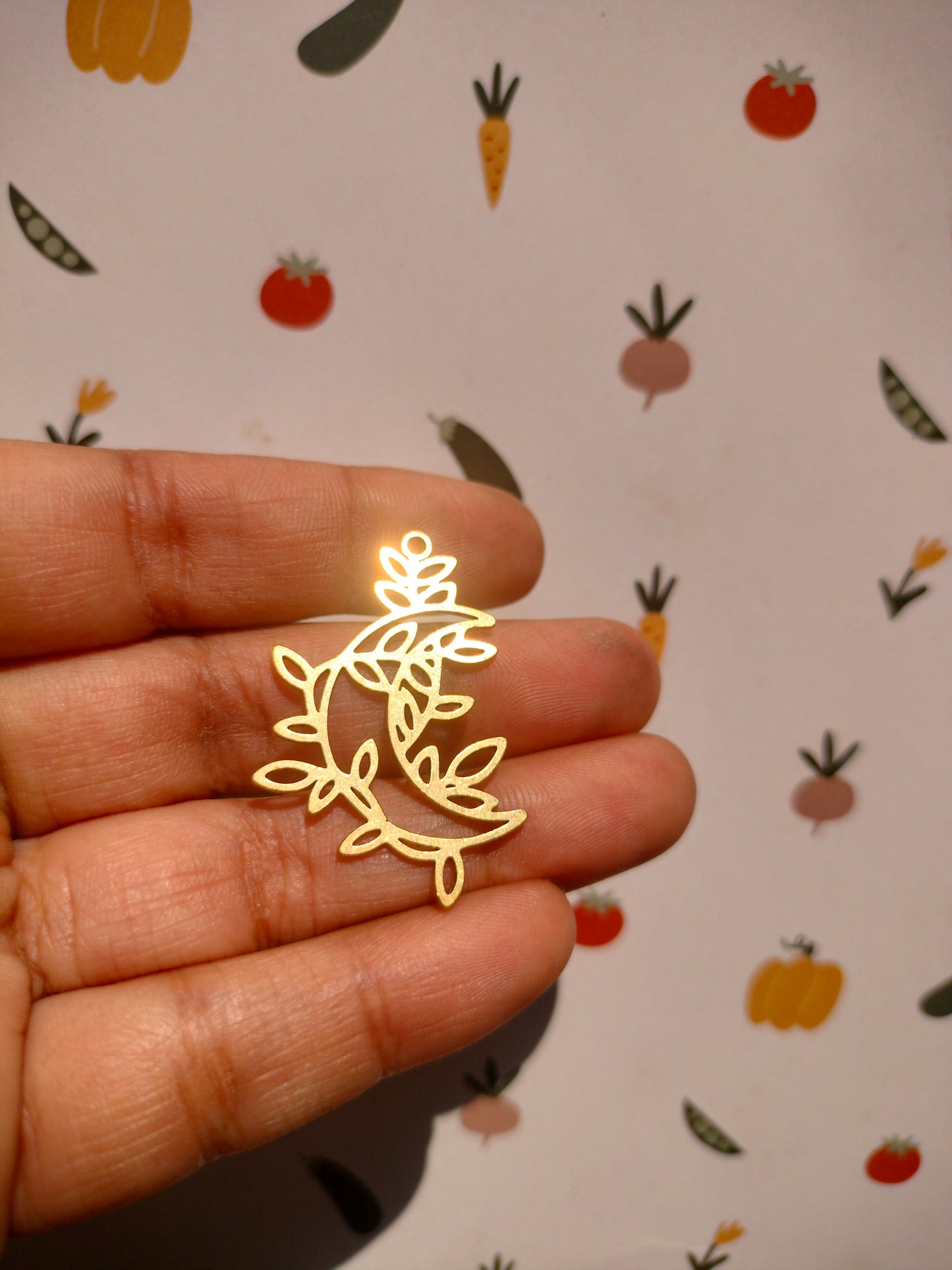 Cresent Laser Cut Earring Charms, Moon Charms, Abstract Leaf Cut Out Charm