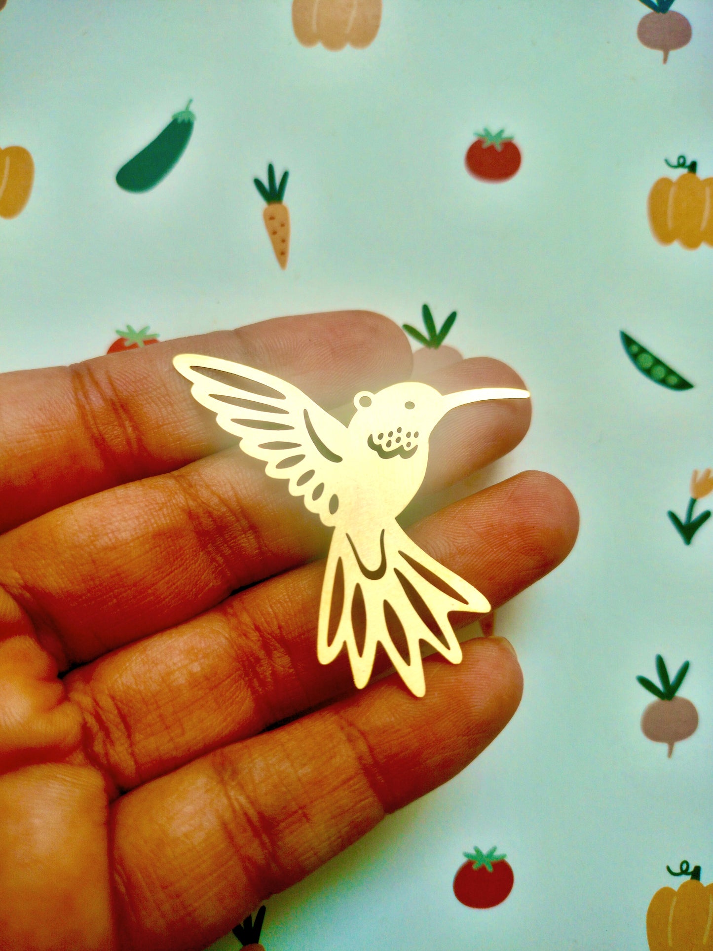 Hummingbird Filigree Brass charm