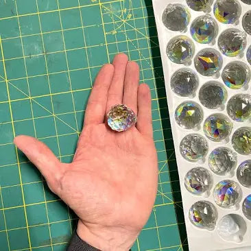 Ball Crystal Drop AB coated 30 mm