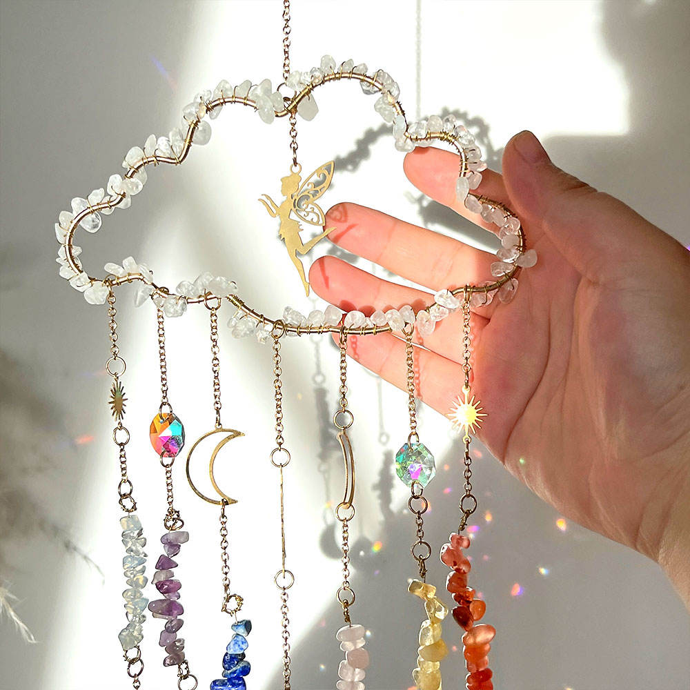 Cloud Moon 7 Chakra Healing Crystal Suncatcher