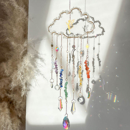 Cloud Moon 7 Chakra Healing Crystal Suncatcher
