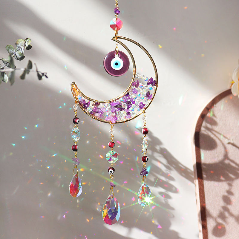 Evil Eye Suncatcher - Amethyst