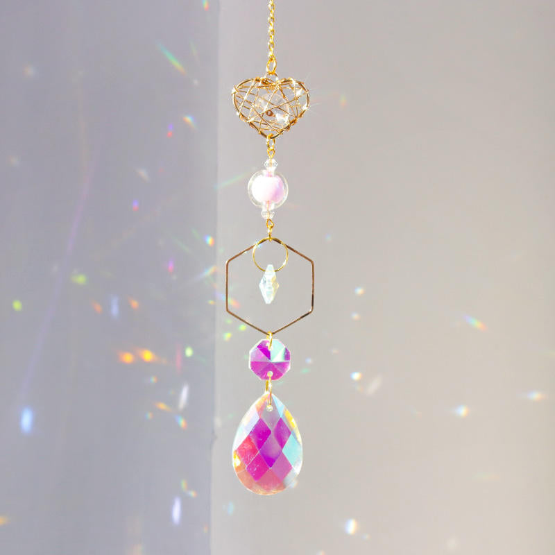 Heart Mesh Crystal Suncatcher