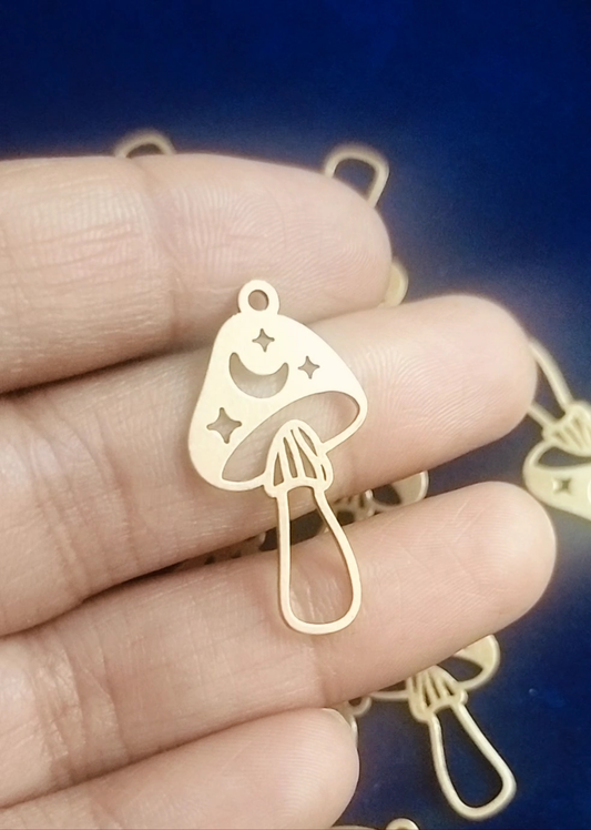 Mushroom Brass Charm