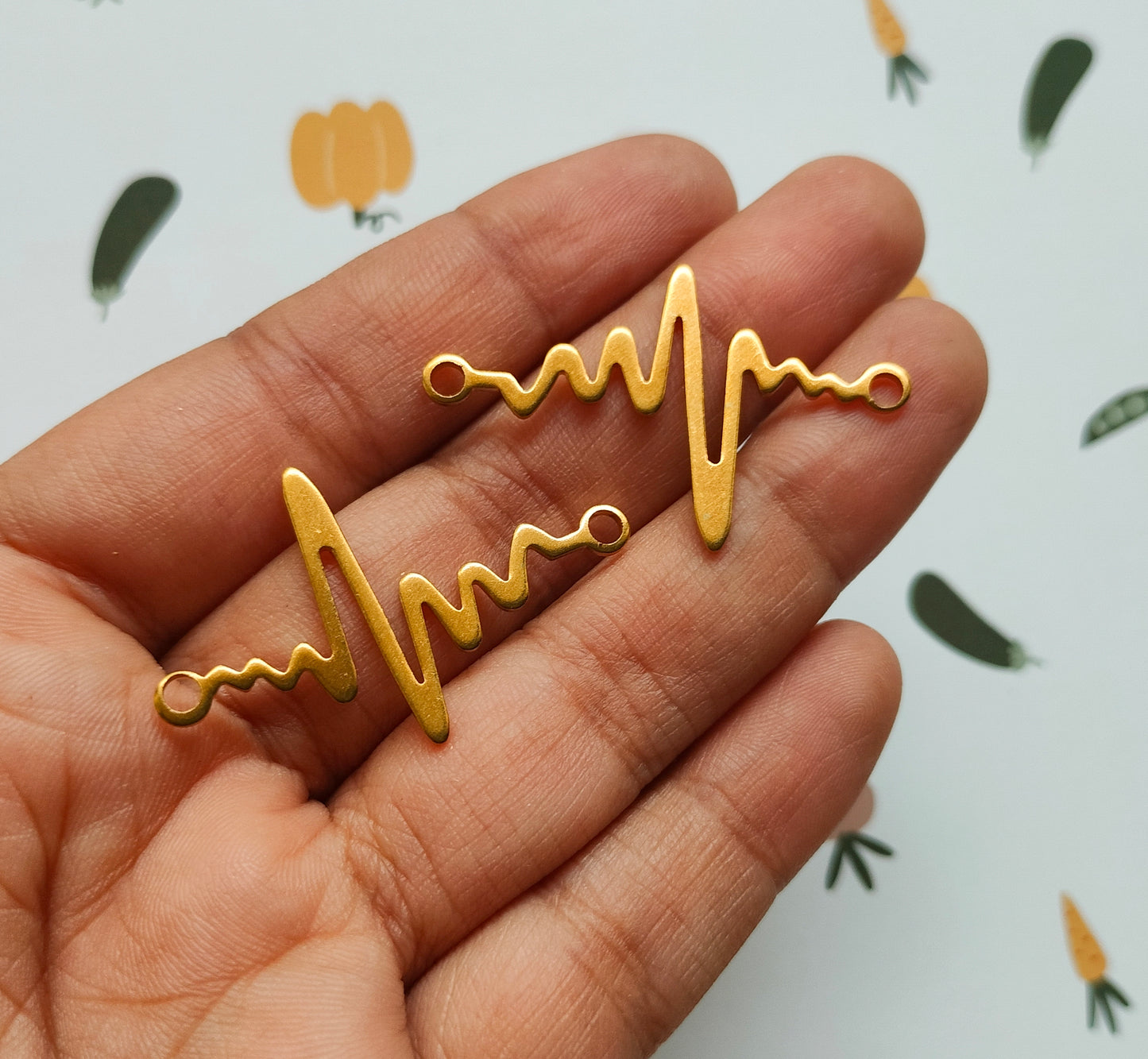 Heartbeat Brass Charm