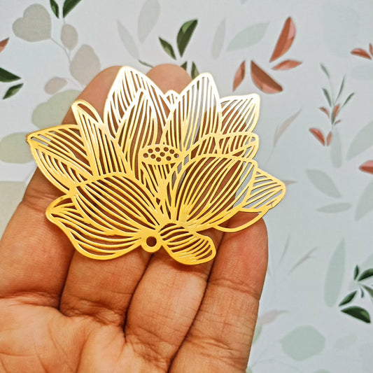 Waterlily brass charm | Lotus charm