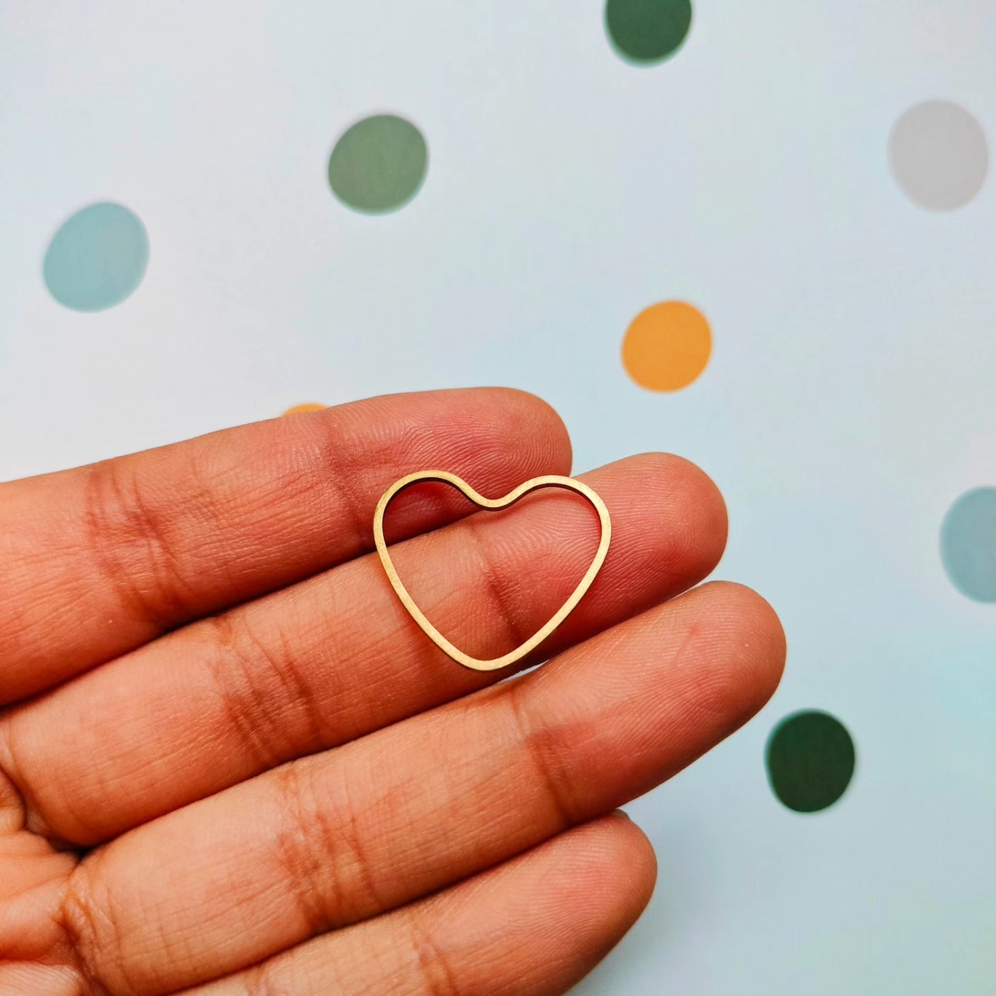 Heart charms brass | Resin earring charm