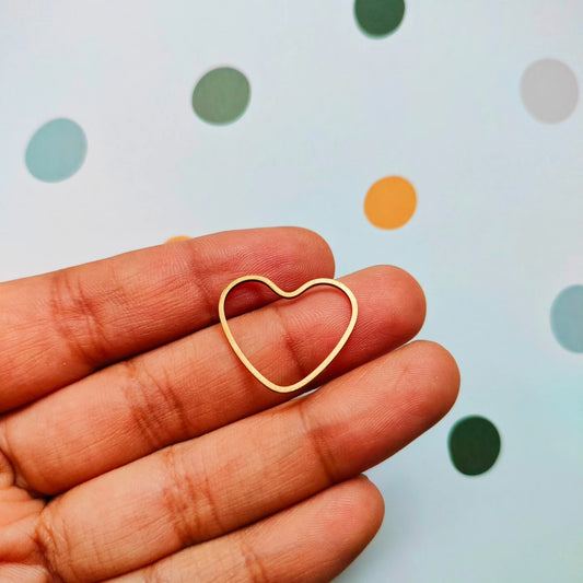 Heart charms brass | Resin earring charm