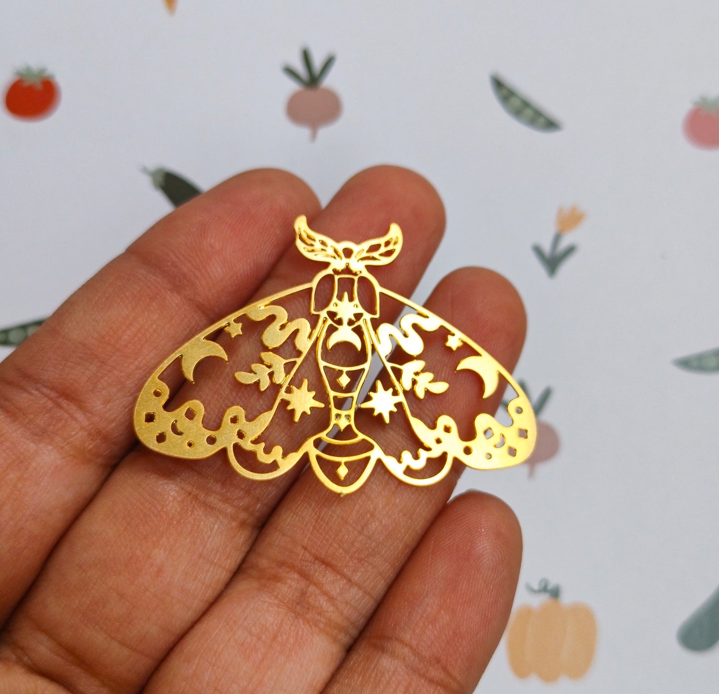 Luna Moth Brass Charm | Butterfly | Moth Charm B