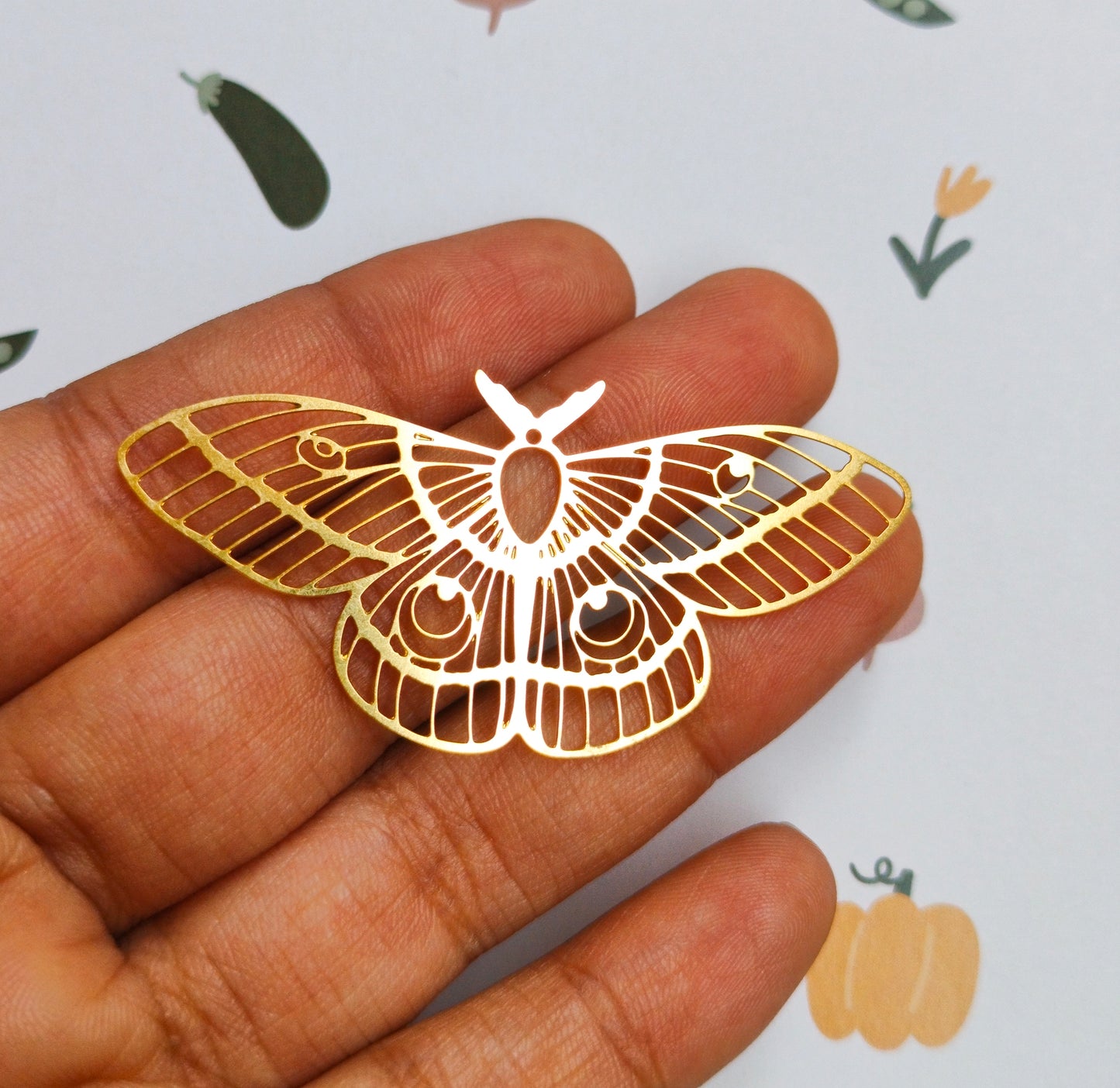 Luna Moth Brass Charm | Butterfly | Moth Charm A
