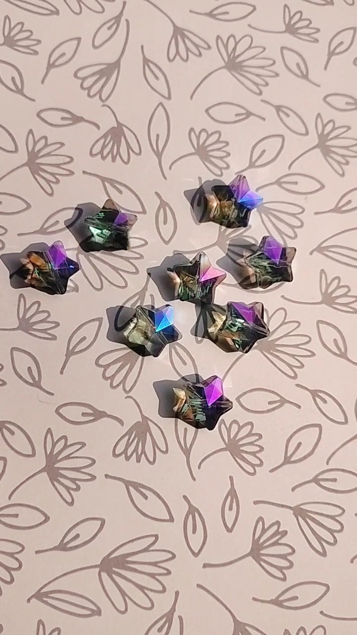 Starhaped Glass Crystal beads (Set of 8 beads)