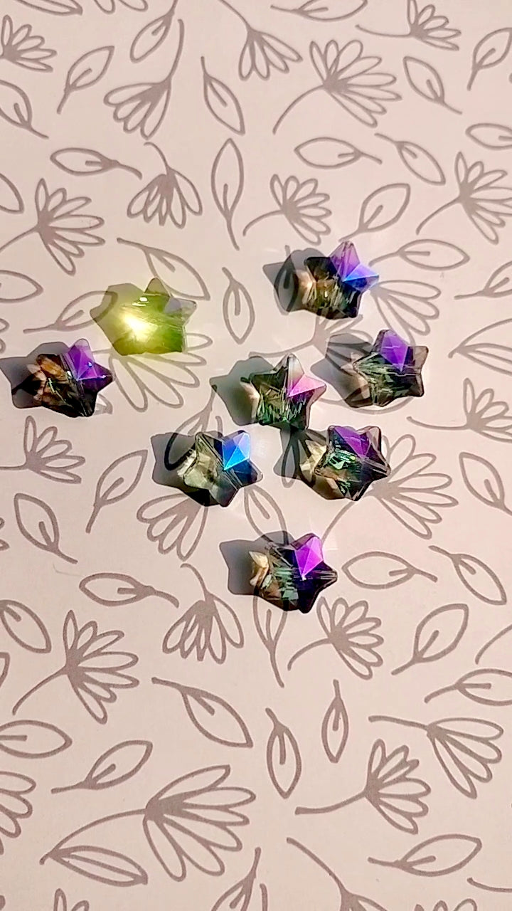 Starhaped Glass Crystal beads (Set of 8 beads)