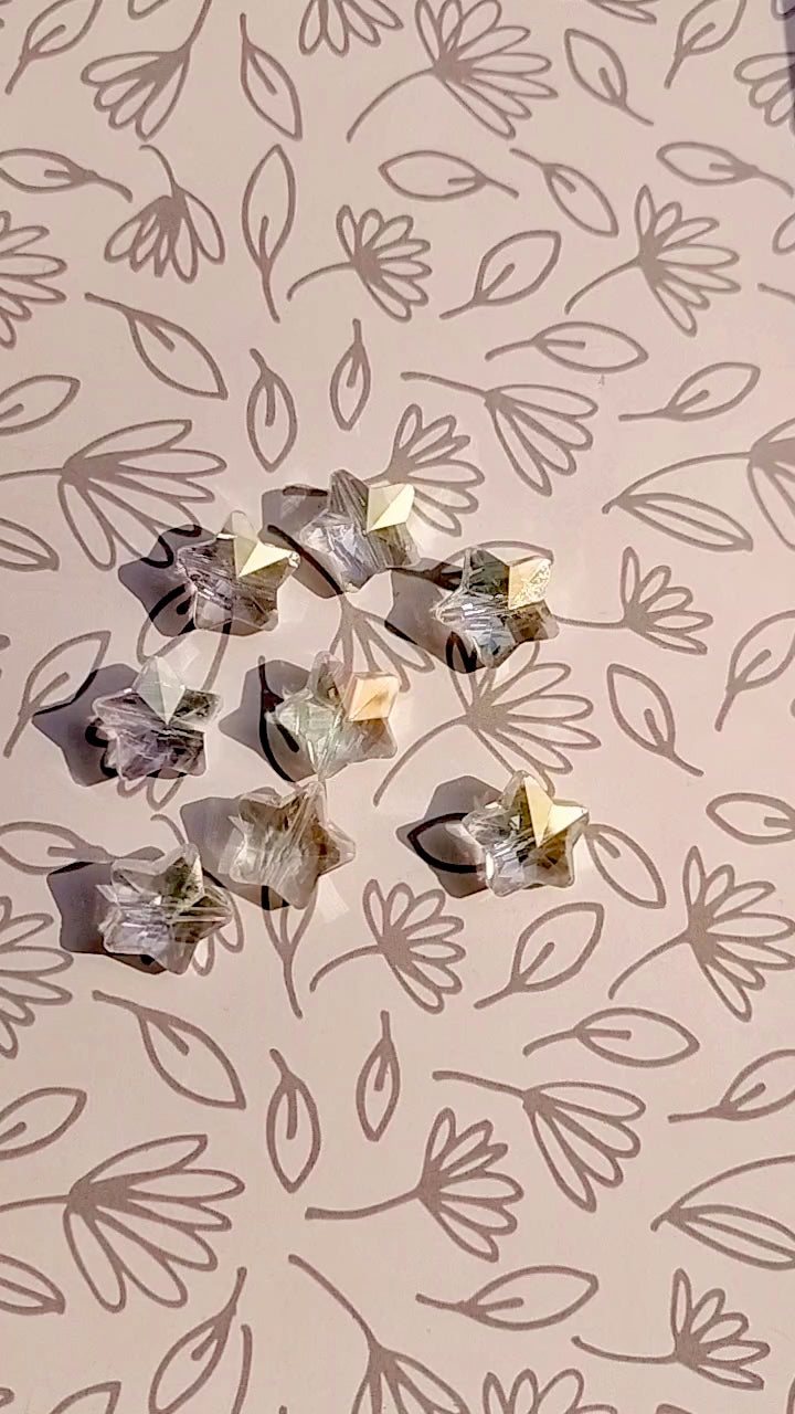 Starhaped Glass Crystal beads (Set of 8 beads)