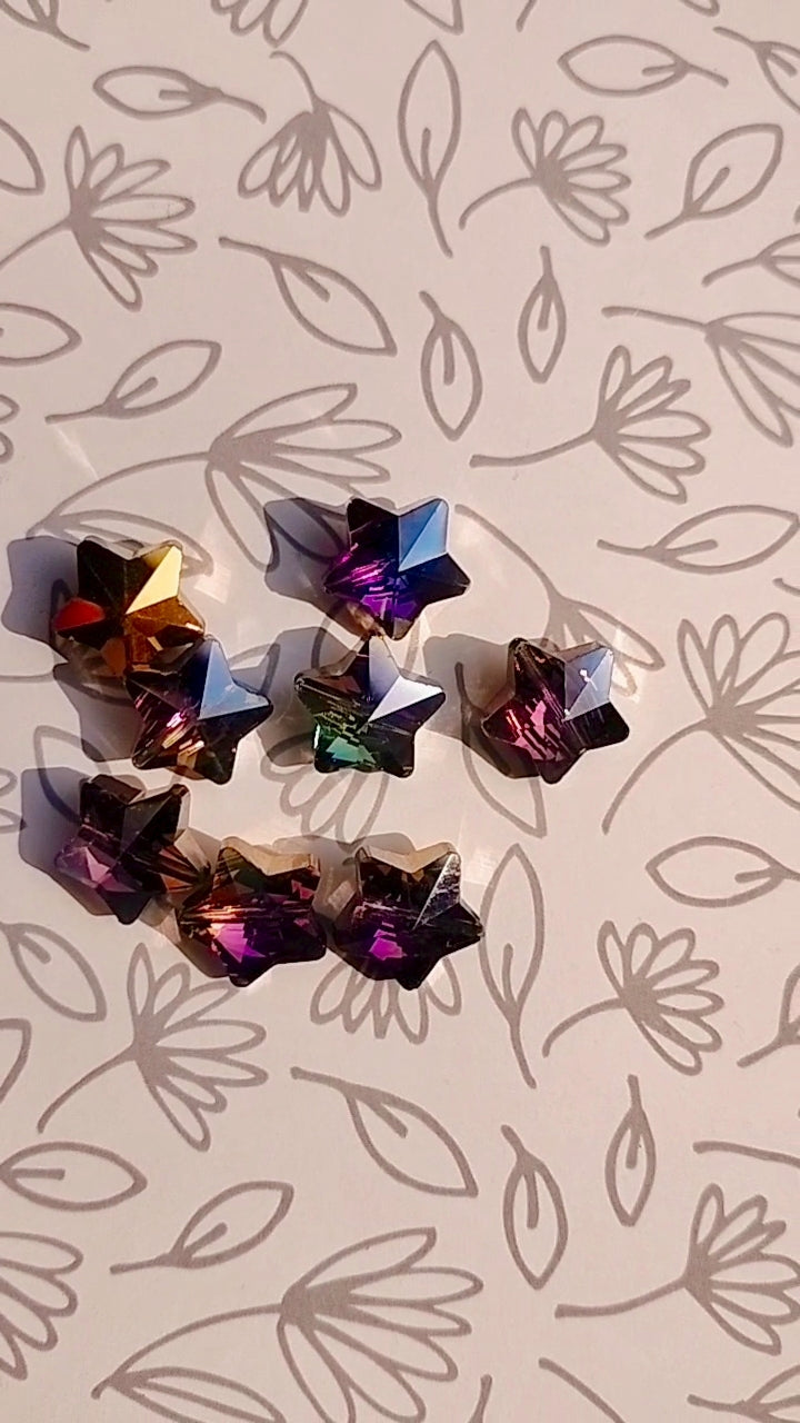 Starhaped Glass Crystal beads (Set of 8 beads)