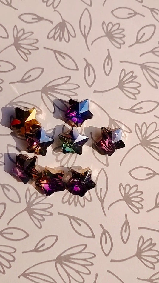 Starhaped Glass Crystal beads (Set of 8 beads)