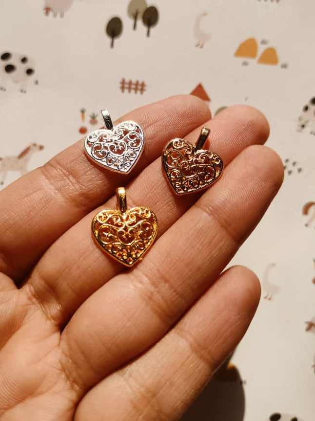 Heart Pendant Charm | Resin Alloy Jewelry Making | 1PC