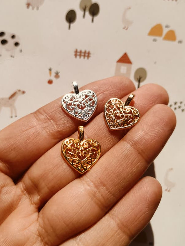Heart Pendant Charm | Resin Alloy Jewelry Making | 1PC