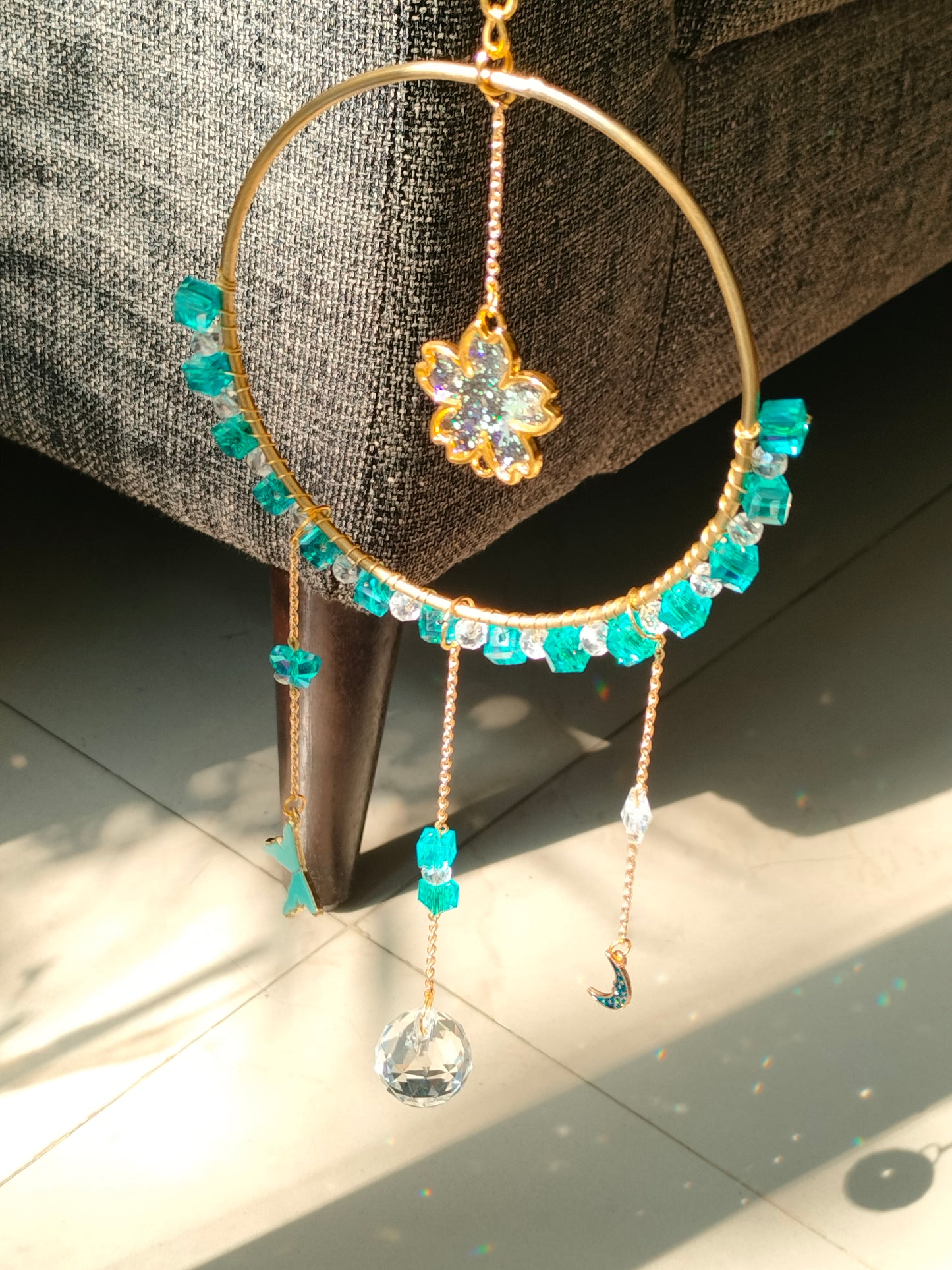 Blue AB suncatcher - Round