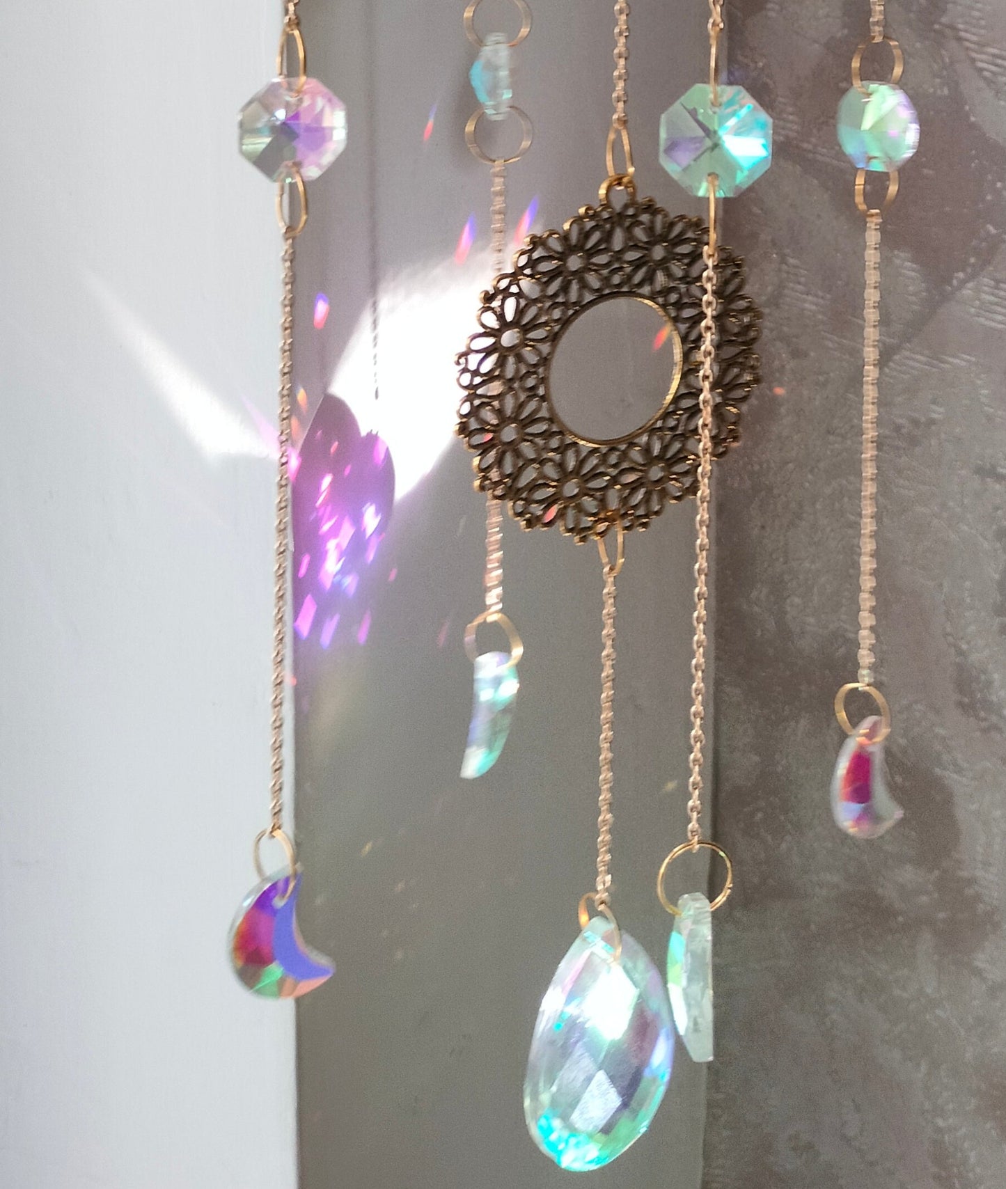 Clear quartz Crystal Suncatcher