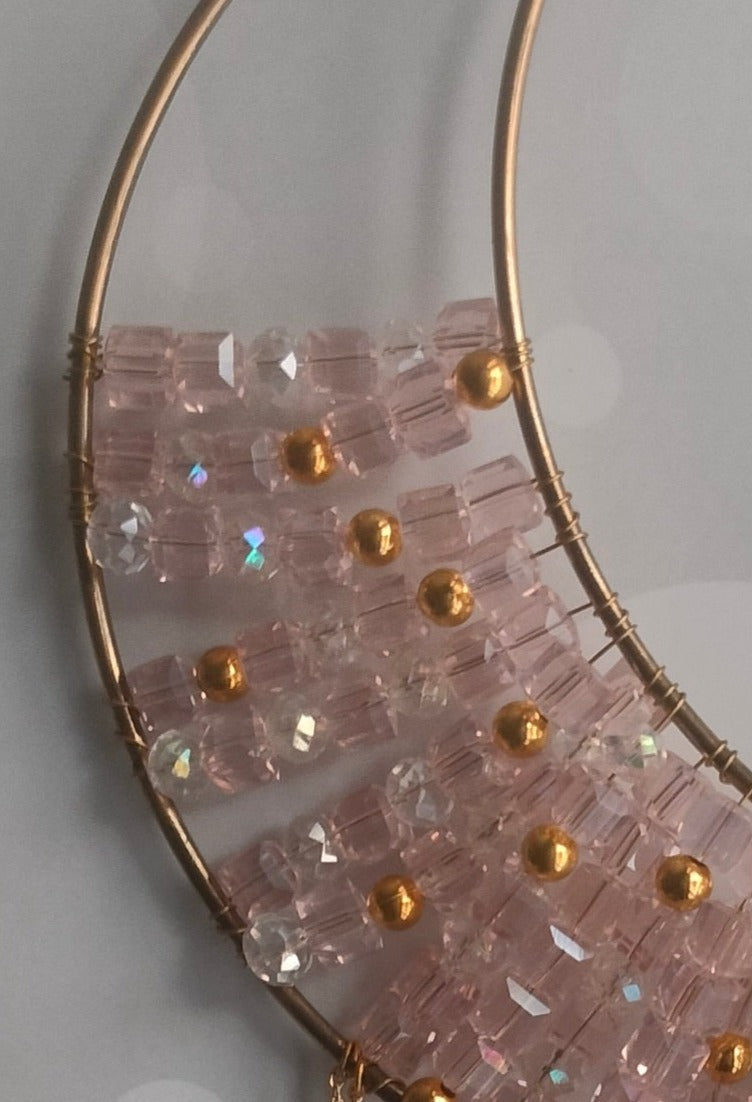 Pink Moon  crystal suncatcher - Large