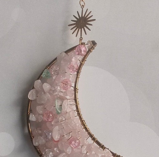 Pink Moon  crystal suncatcher - Small